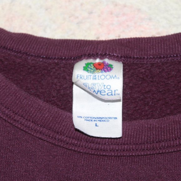 Vintage Fruit of the Loom Easy to Wear Men's Purple Crewneck Sweatshirt Size L - Picture 2 of 13